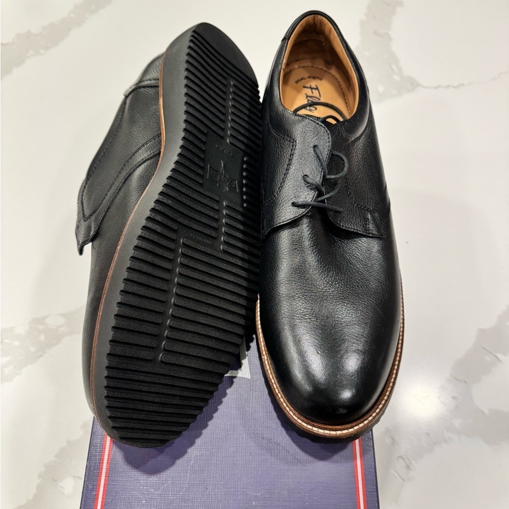 Flag Ltd Caleb Oxford Black Leather Men's Shoes - Picture 6 of 7